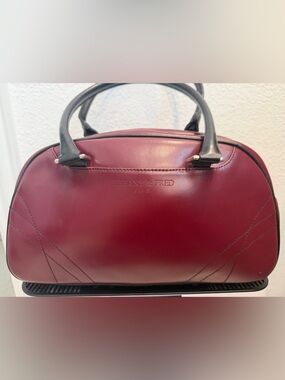 Tiffany & Fred Burgundy and Black Leather Shoulder Bag